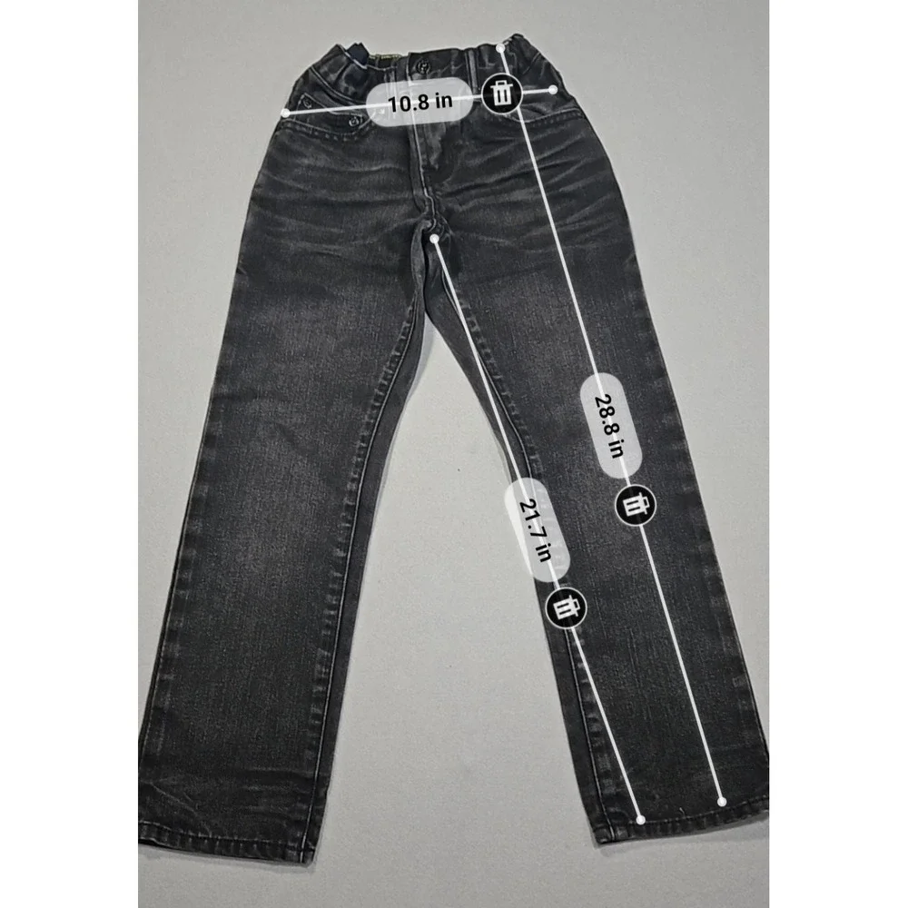 GapKids 1969 Straight Leg Jeans Boys Size 8 Regular Black Denim Wash Pants